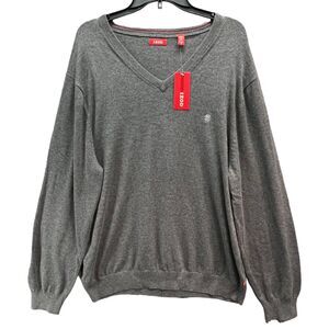 Izod Sweater Men XL Heather Gray Pullover Doubleface Knit Business Classic NEW